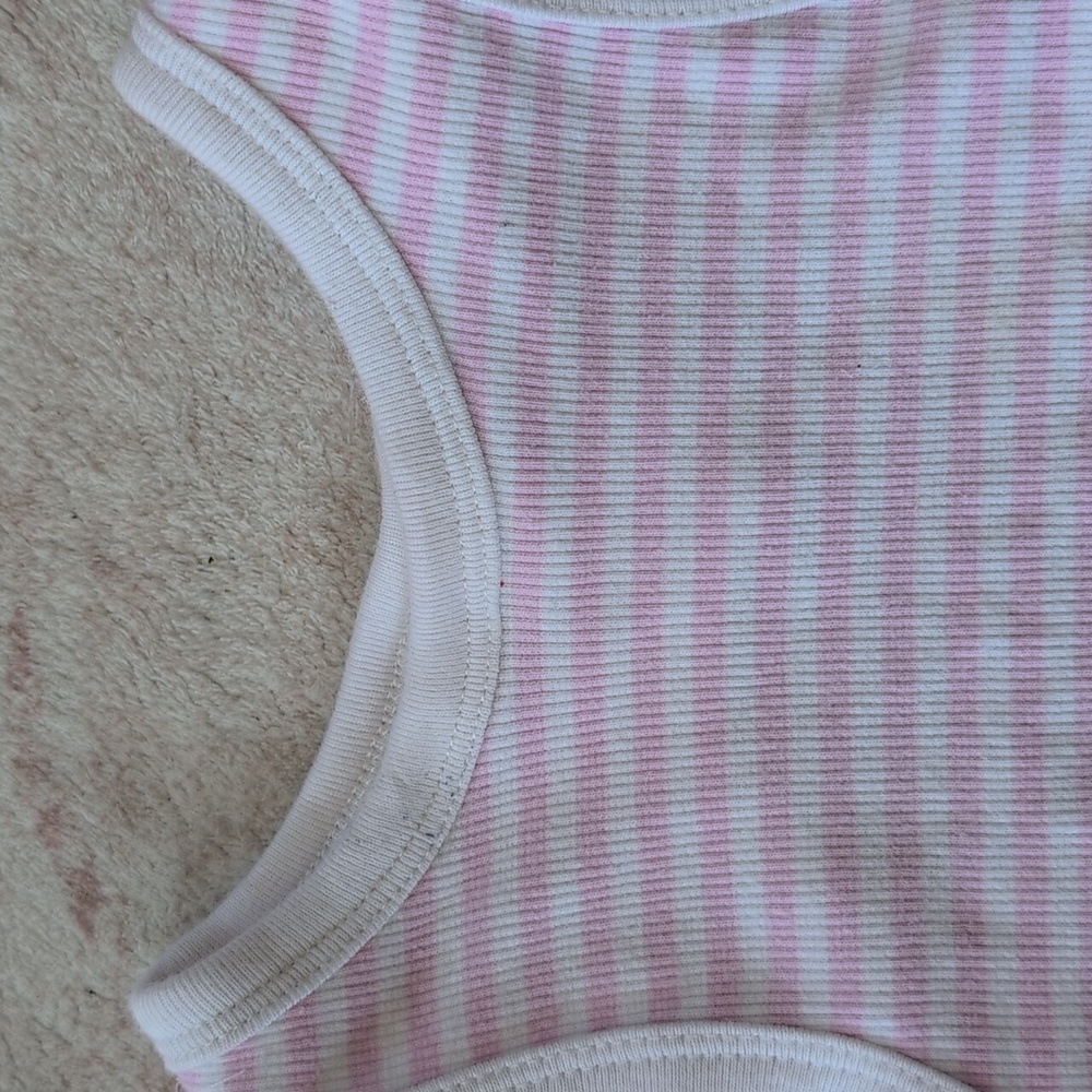 Zara Pink and White Striped Tank Top With Heart Cutout - Picture 3 of 4